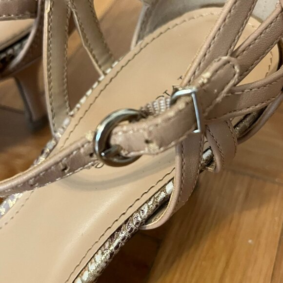 Snake Print Ankle Strap Pumps - Picture 8 of 12